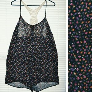 Mudd Black Floral Romper
